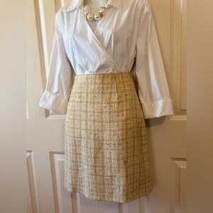 Laura Ashley Yellow A-Line Skirt, size 10